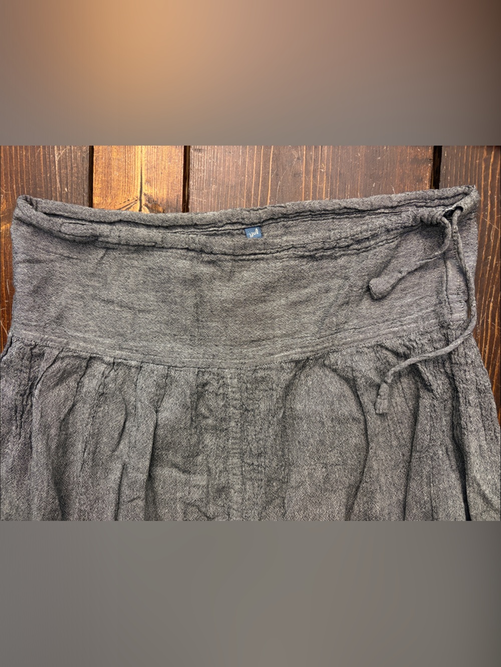 Harlem Gray Drawstring Linen-Blend  Pants